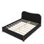 Grand lit plateforme tapissier avec pieds en bois massif, noir, sans sommier tapissier-1550228451-1550228453