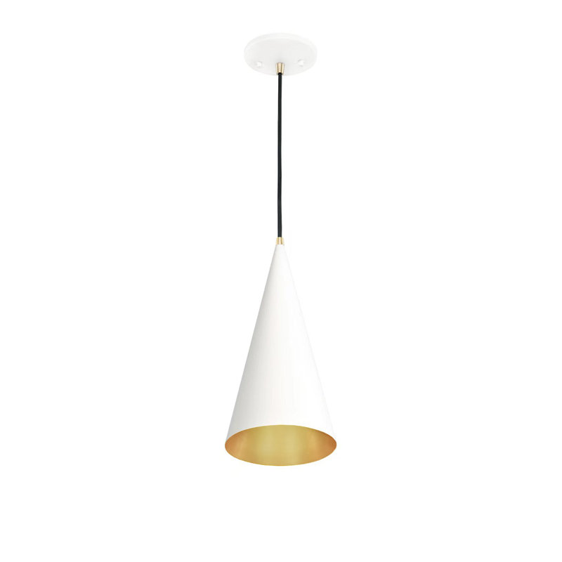 Luminaire suspendu conique 1 lumière Conos - L 7 po x l 7 po, Blanc mat