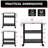 3 Adjustable Shelves Outdoor Pizza Oven Table and Food Prep Cart Table with Wheels