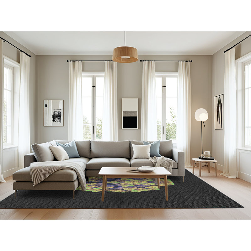Tapis noir/vert/bleu, Rectangle 8 pi x 10 pi