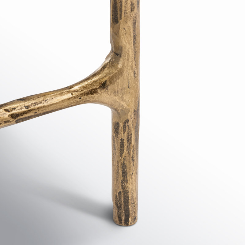Evelynn 48'' Console Table, Brass, White Marble
