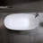 57″Solid Surface Matte Tub, Solid Surface Soaking Tub, Stone Resin Freestanding Bathtub, Thick Edge Stand Alone Tubs With Overflow, Pop-Up Drain
