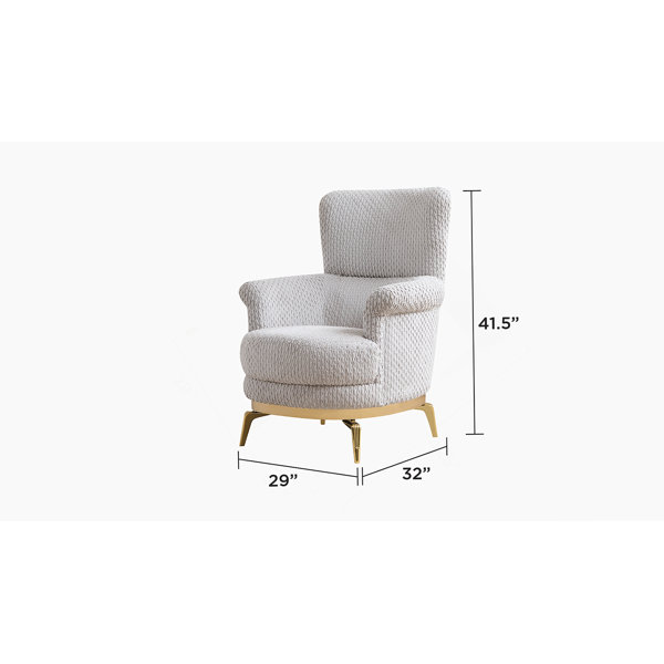 Everly Quinn Zoe Modern Style Accent Chair With Gold Accents And Soft ...
