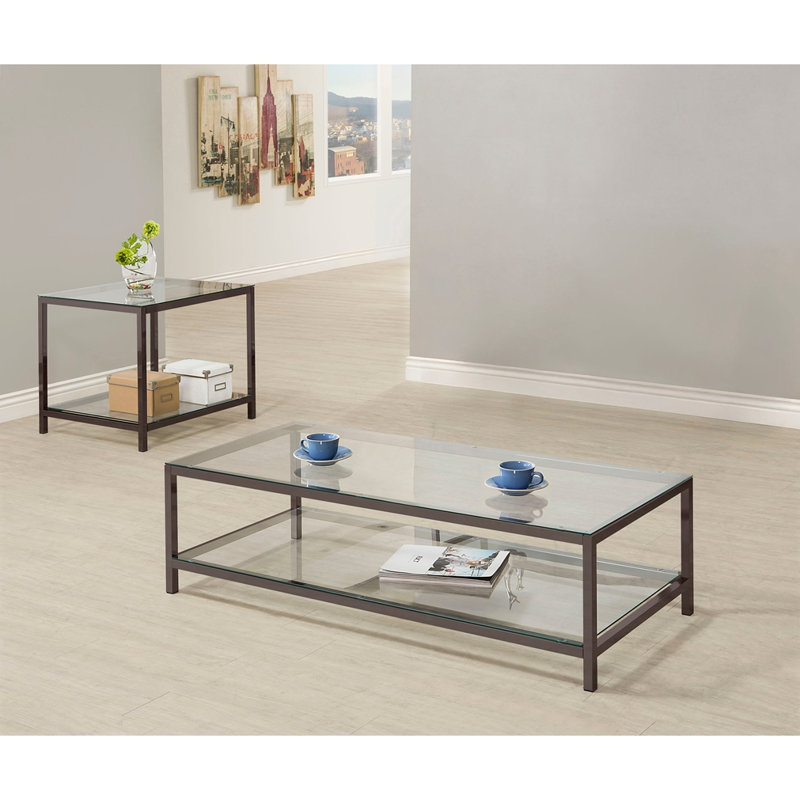 Black Nickel 2-piece Coffee Table Set