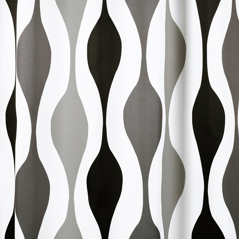 Black and Gray Pleated Blackout Polyester Window Panels