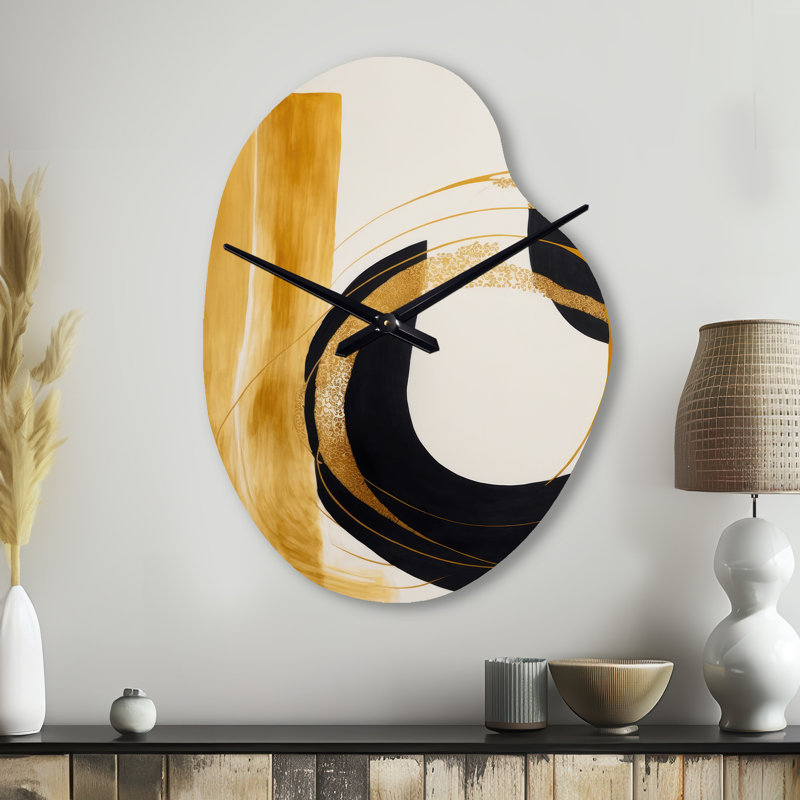 Avula - Pear Shape Large Abstract Transitional 3D Wall Clock, Small