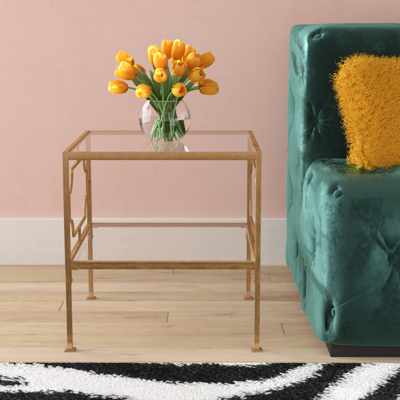 Oryana Glass Top End Table