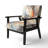 Marble Serenity Colorful Gray Watercolor Waves I - Velvet Upholstered Modern Arm Chair, Geometric Shapes Accent Chair