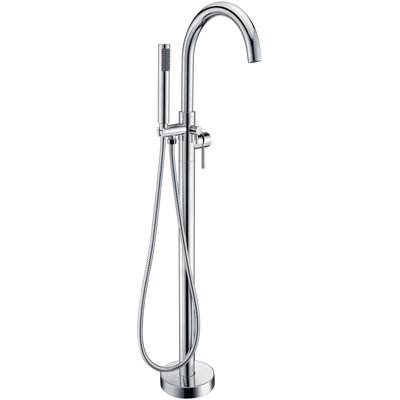 2 Handle Floor Clawfoot Tub Faucet with Diverter
