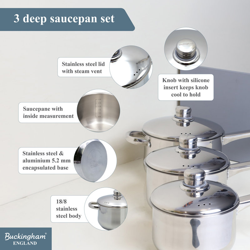 Buckingham 5 Pieces Stainless Steel Cookware Set  
