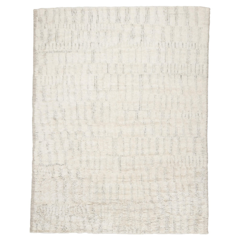Classics Hand-Knotted Wool Ivory Area Rug, Rectangle 8' x 10'