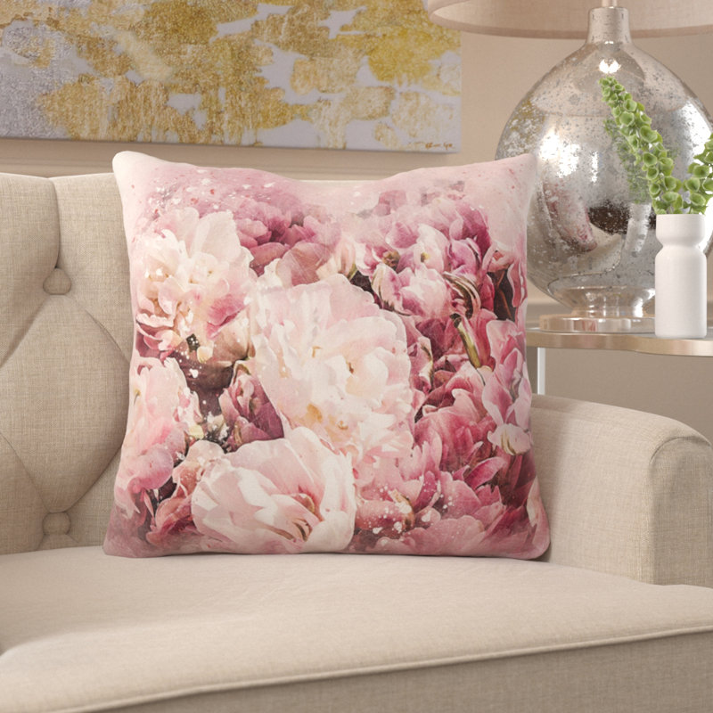 Coussin Flowers, Microsuède, Intérieur
