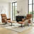 Genuine Leather Accent Chair With Adjustable Headrest & Ottoman-1109528279