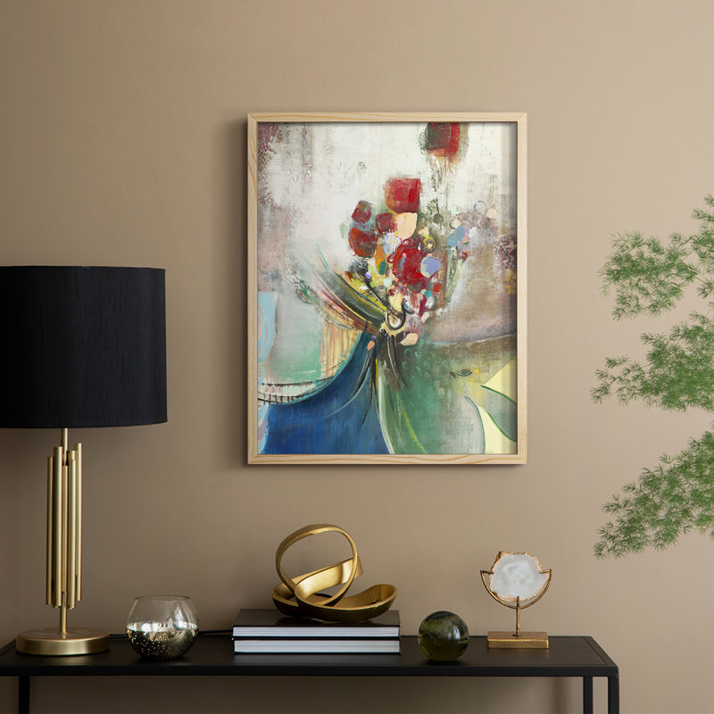 Celebration II Framed Print - Solid Wood, Natural, 15" H x 12" W