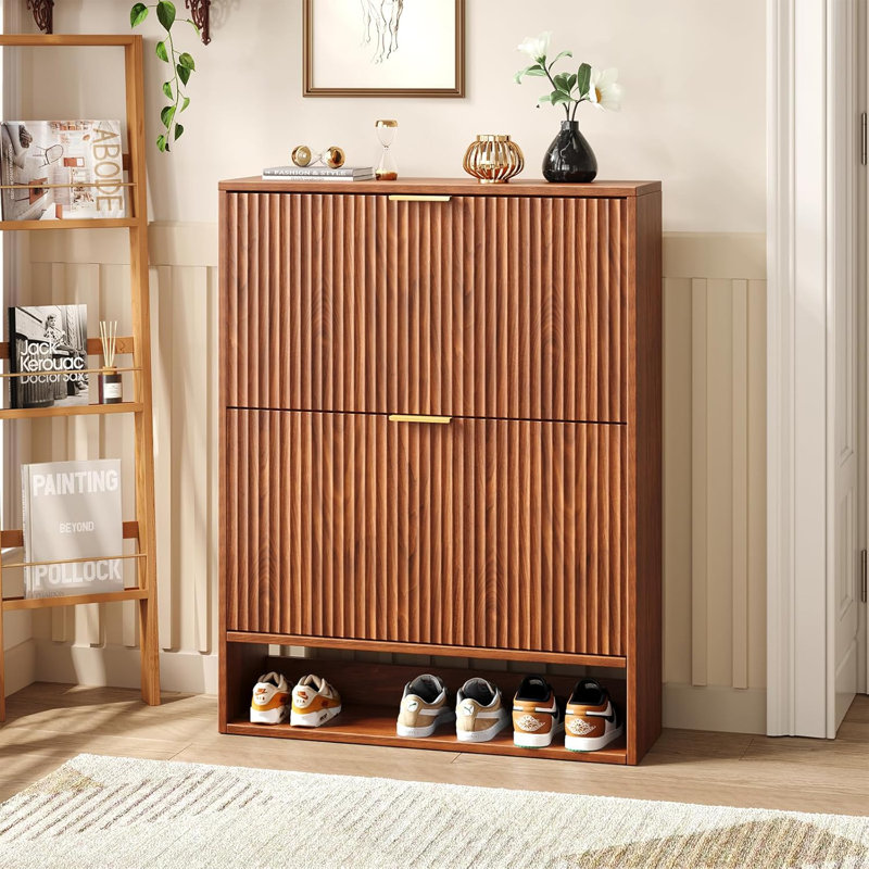 Walnut Shoe Storage Cabinet