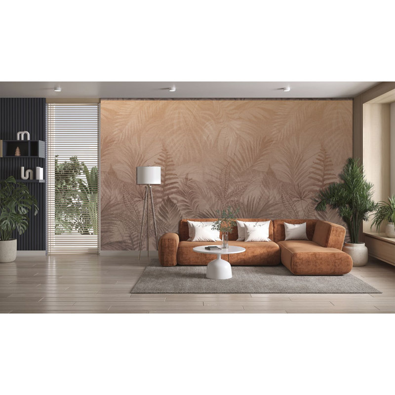 Papier peint Linen Jungle, Terracotta