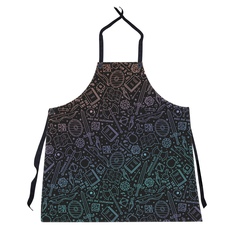 Tablier à motif rpg lines, Rouge / dégradé bleu