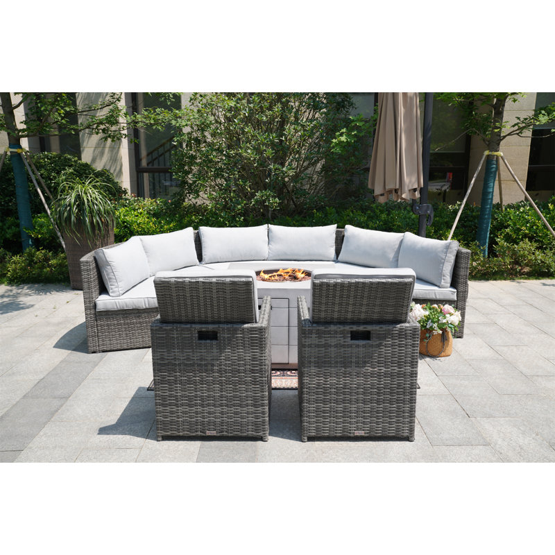 8 - Person Patio Conversation Set with Cushions