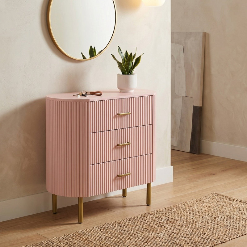3-Drawer Accent Chest, Pink