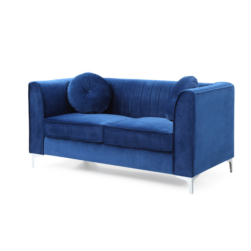 Delray Loveseat Velvet, Blue