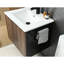 Meuble-lavabo mural de 24 po avec rangement flottant et porte-serviettes noir, base solide, charnières à fermeture en douceur, lavabo en céramique à un trou, design contemporain, grand