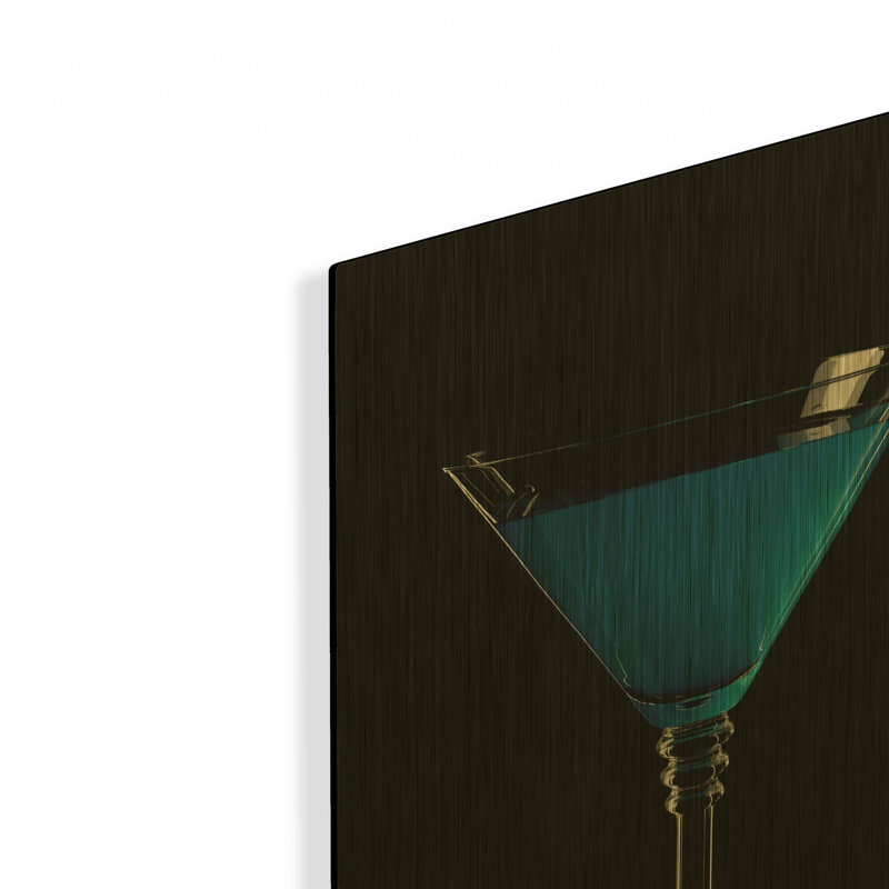 Tableau mural en métal doré « Blue Curacao » de luxe, 40,6 cm x 61 cm, 16 po x 24 po