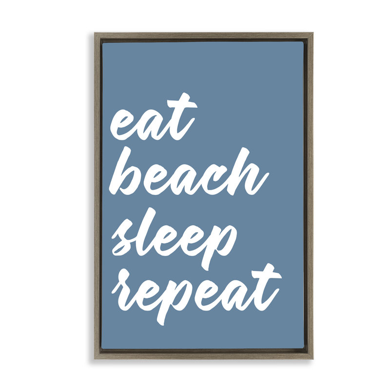 Toile flottante encadrée avec plage répétée, Cadre flottant orme Montalcino, H 25 po x l 17 po