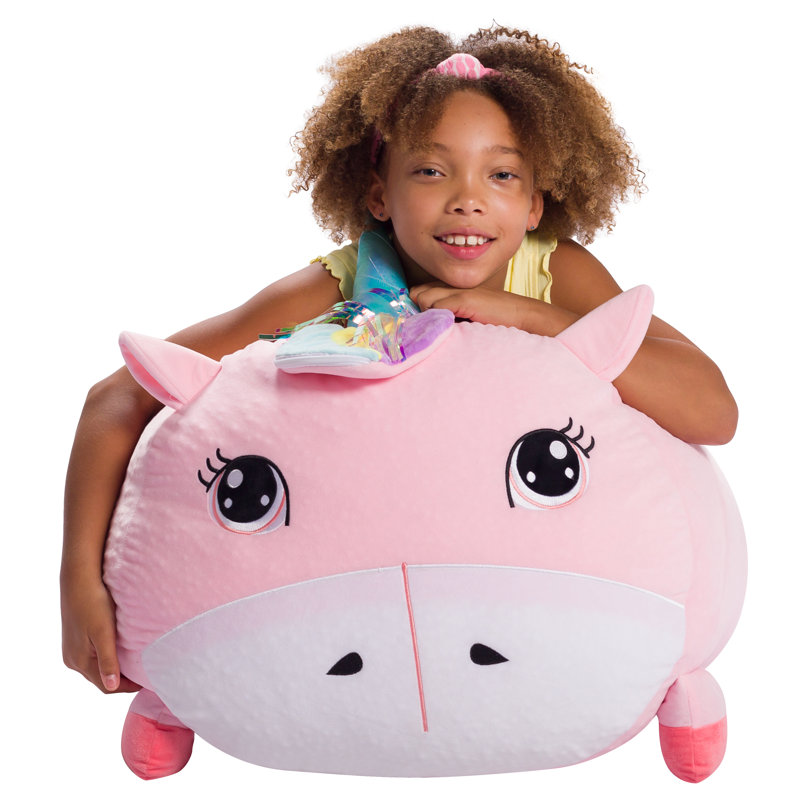 Petit fauteuil à billes Cozy Animal, H 18 po x l 18 po x P 18 po, Mélange de polyester rose licorne