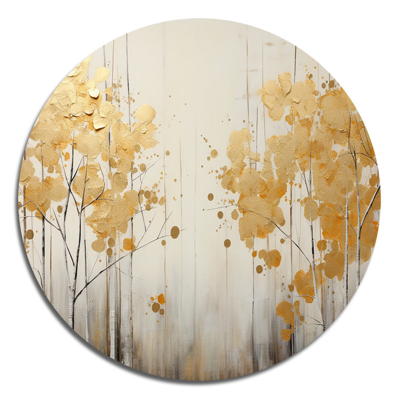 Art mural rond Deshong - paysages, H 36 po x l 36 po