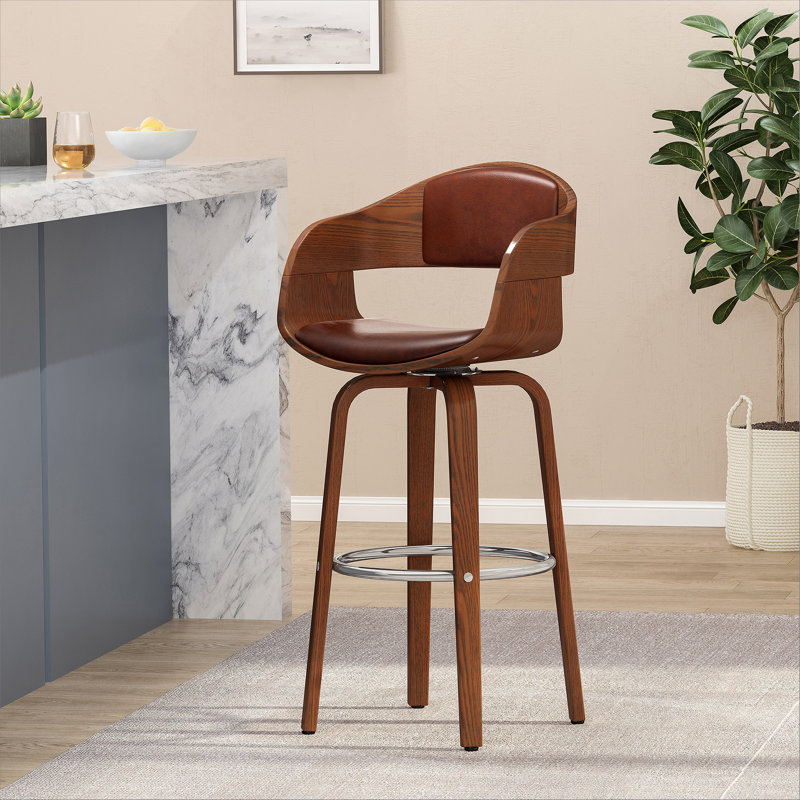 Swivel 30'' Bar Stool, Brown