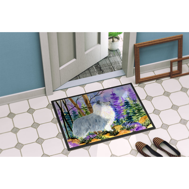 Paillasson d’intérieur antidérapant Tishomingo Sheltie, Rectangle 2 pi x 3 pi