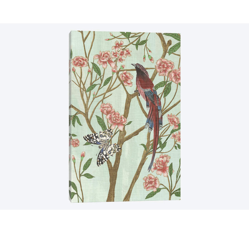 «Delicate Chinoiserie III», impression sur toile, H 12 po x l 8 po x P 0,75 po, Toile tendue, Pas de tapis