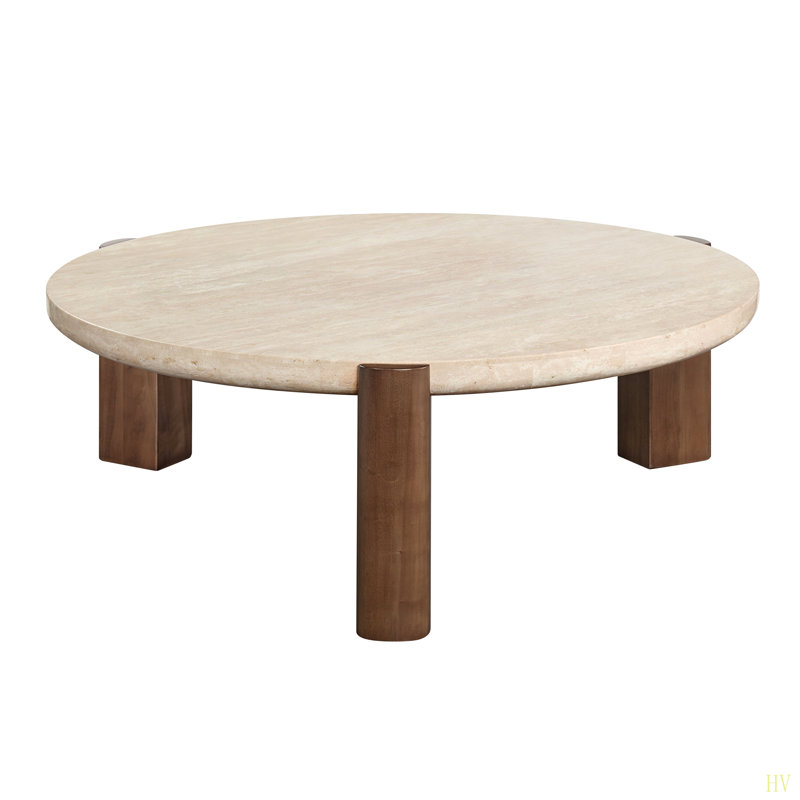 Table basse à plateau en travertin Leonardo