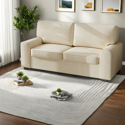 Modern Loveseat Sofa, Chenille Upholstery, Compact Design For Versatile Spaces