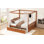 Lit à baldaquin en bois massif avec 2 tiroirs de rangement, structure à lattes, conception compacte pour l'organisation de la chambre à coucher