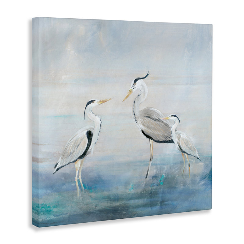 Coastal Heron Family, conception de Lily K., H 17 po x l 17 po