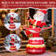 Décoration de Noël pour l'extérieur 6 pi, 6 pi, père Noël, gonflable avec 4 lumières DEL, polyester 210D, 1 400 mA
