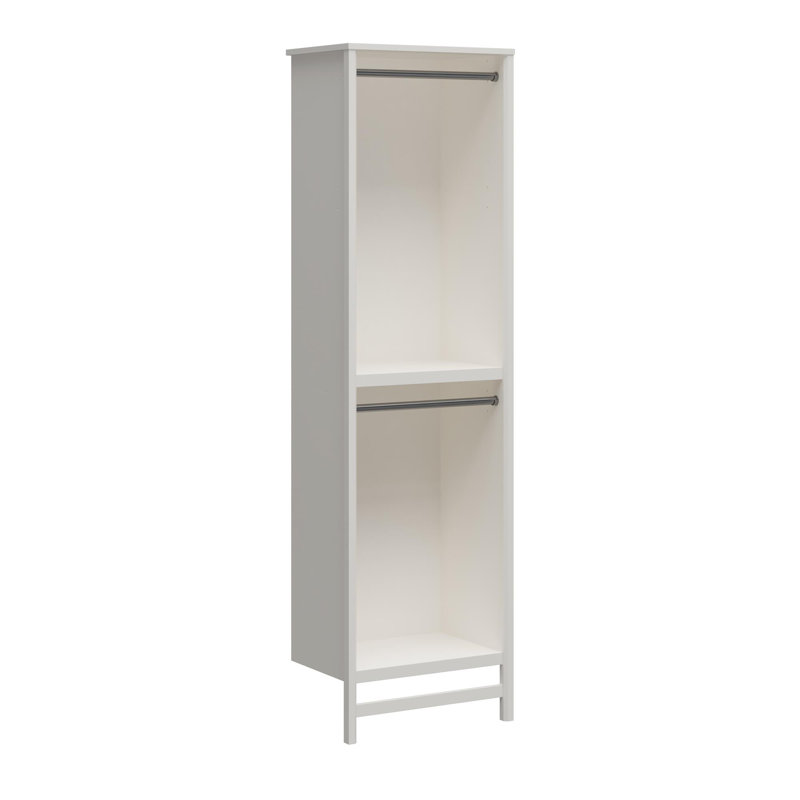 Illyria 2-Shelf Double Clothing Rod Closet Tower, 83.43" H x 23.7" W x 16.06" D