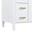 Meuble-lavabo de salle de bain avec lavabo, meuble-lavabo simple avec 4 tiroirs (1 tiroir rabattable), 2 portes et tablette ajustable, armoire en bois de pin et panneau de fibres à densité moyenne avec lavabo en céramique