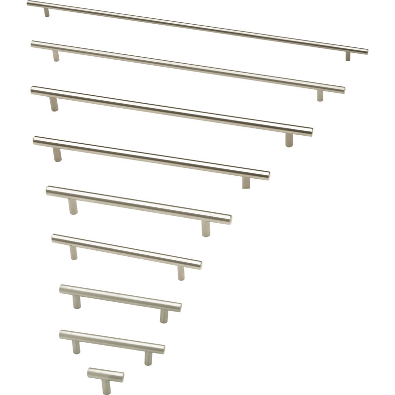 Matte Black Stainless Steel Modern Bar Pulls Set of 10