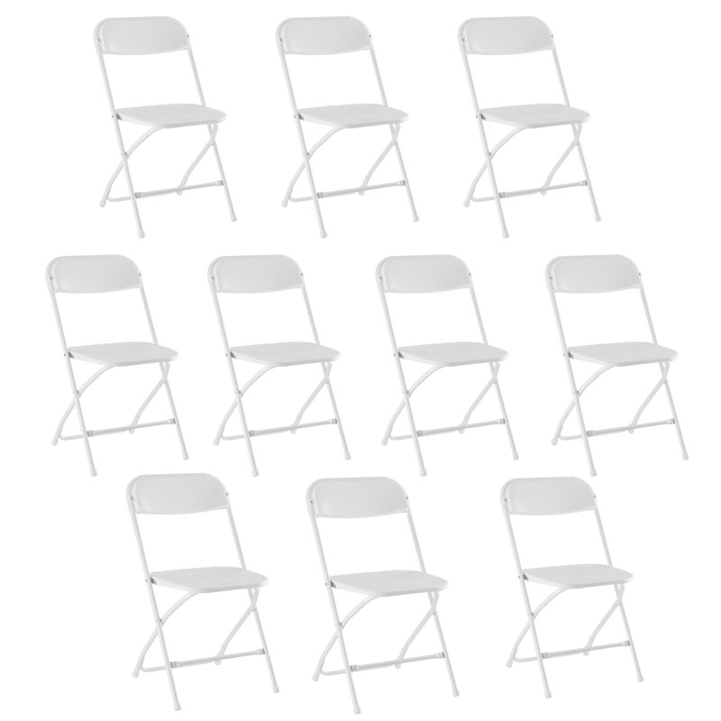 Rectangular Plastic Outdoor Dining Set, White, 10