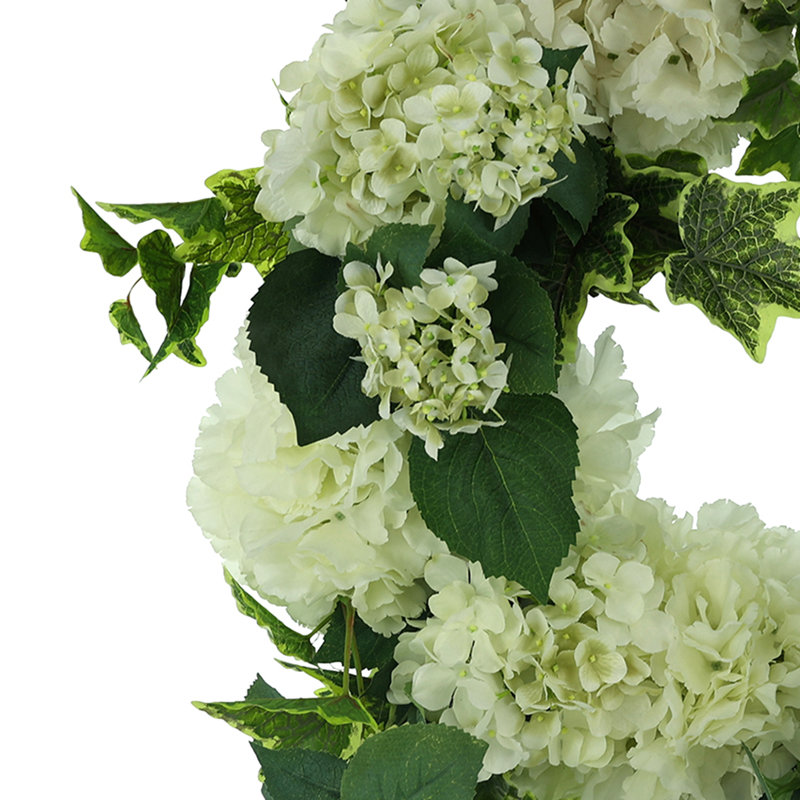 Handcrafted Faux Hydrangea Polysilk 26'' Wreath