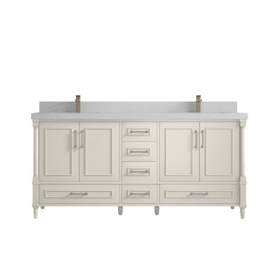 Meuble-lavabo double 72 po avec comptoir Aberdeen