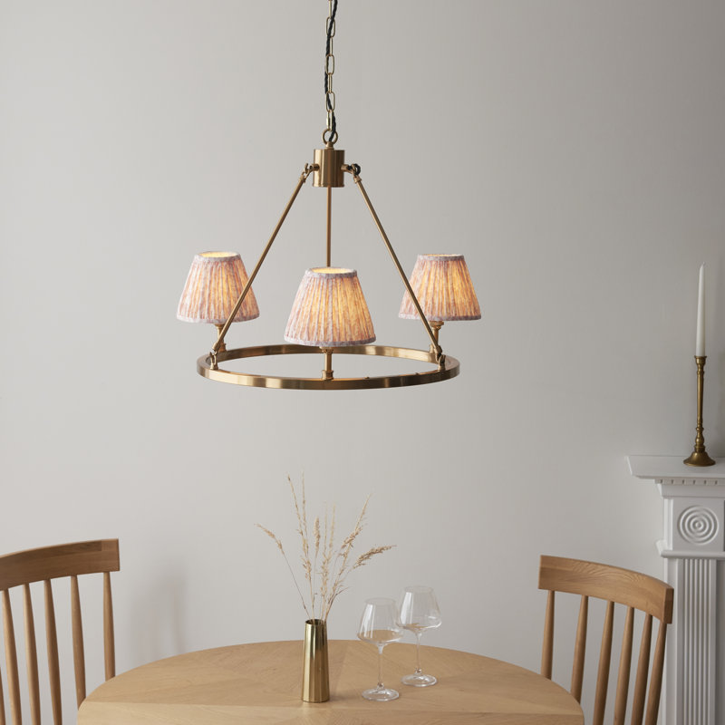 Chester 3 - Light Waggon Wheel Chandelier, Pink