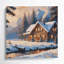 «Thanksgiving Cozy chalet», art sur toile gris-1406322502