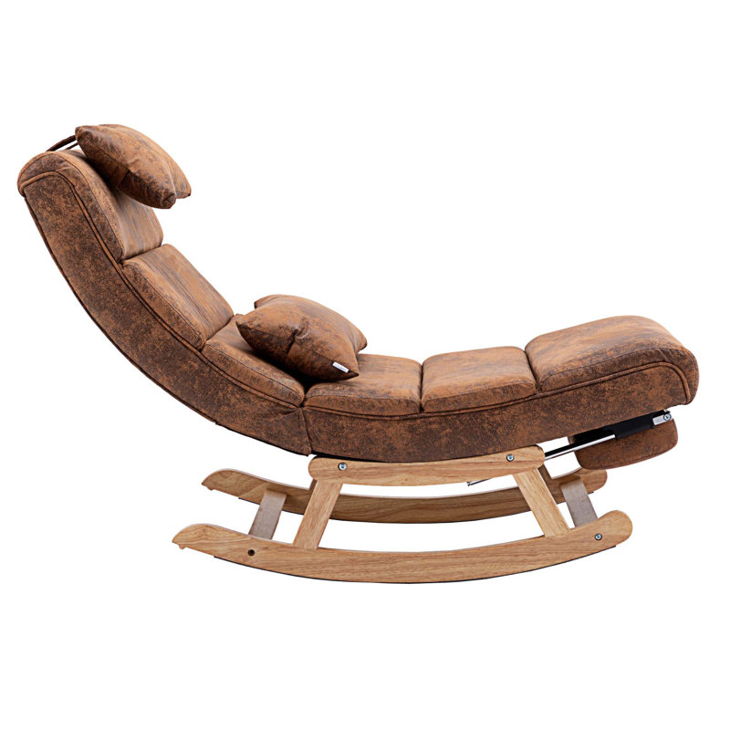 Chaise berçante Emberto, Tissu en microfibre café