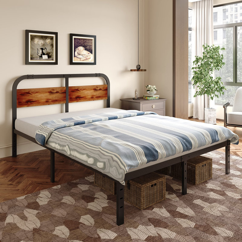 Lit plateforme Tashawnna, Grand, Brun foncé