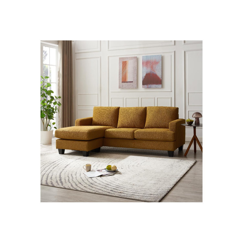 Shipe 3 Seater Sofa & Chaise, Yellow