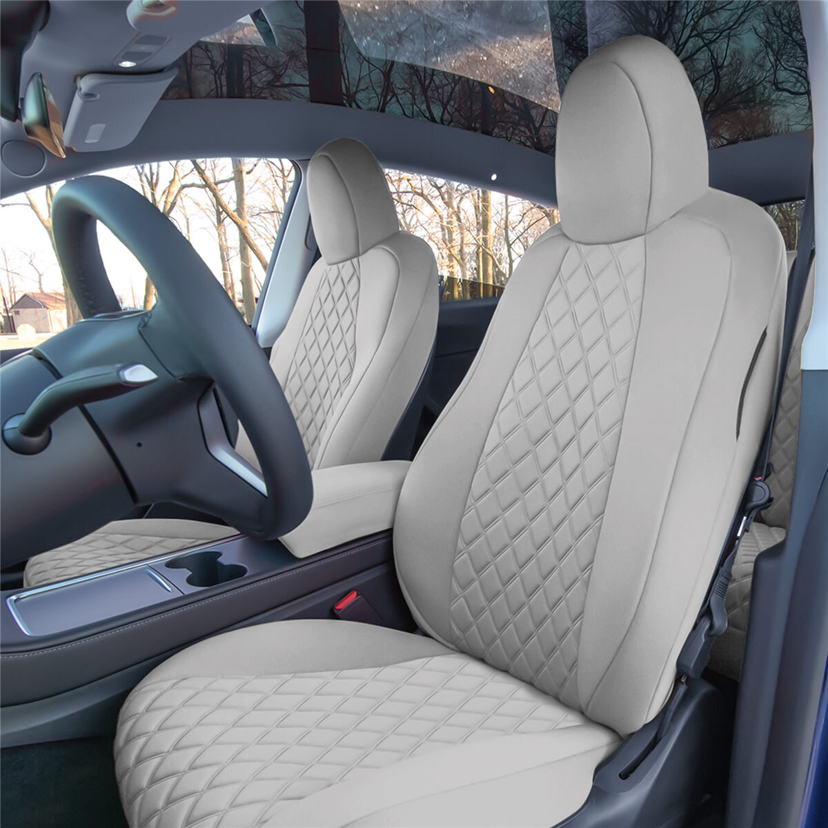 Neoprene Car Seat Covers Custom Fit for 2020-2024 Tesla Model Y Front
