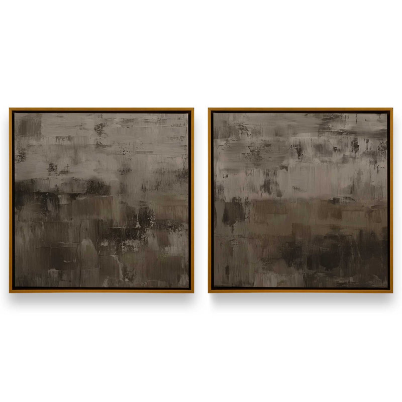 «Echoes of Shadow», ensemble de 2 impressions, 16 po x 16 po, Cadre flottant doré poli